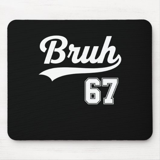 Lustiges 67 Six Seven Bruh Meme Bysebyll Stil Mousepad (Vorne)