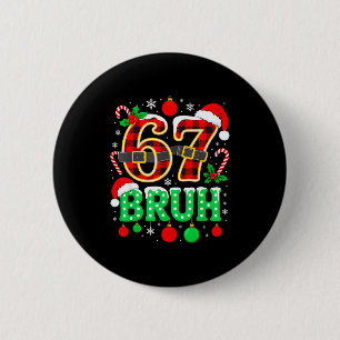 Lustiges 67 Six Seven Bruh Meme Weihnachten Pyjama Button