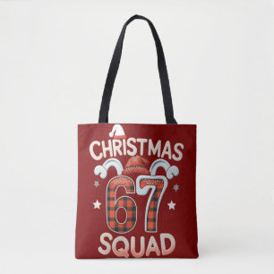 Lustiges 67 Six Seven Meme Brainrot Weihnachtsman Tasche
