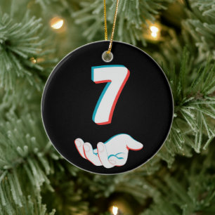 Lustiges 67 Six Seven Meme Paar passend Keramik Ornament
