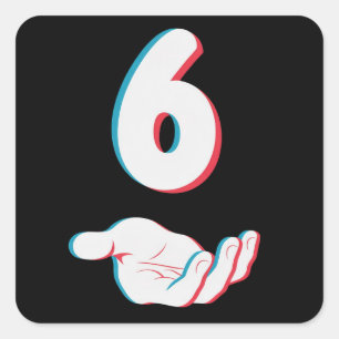Lustiges 67 Six Seven Meme Paar passend Quadratischer Aufkleber