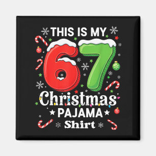 Lustiges 67 Six Seven Meme Weihnachten Pyjama-Shir Magnet