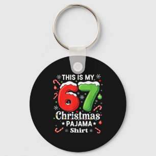 Lustiges 67 Six Seven Meme Weihnachten Pyjama-Shir Schlüsselanhänger