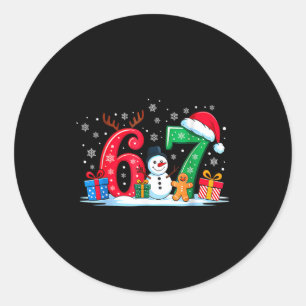 Lustiges 67 Weihnachten 6 7 Sechs Sieben Meme 6 7 Runder Aufkleber