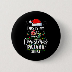 Lustiges 67 Weihnachten Pyjama-Shirt Sechs Sieben  Button