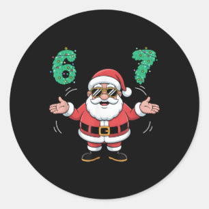 Lustiges 67 Weihnachts-Shirt Mittelschule 6 7 Lust Runder Aufkleber