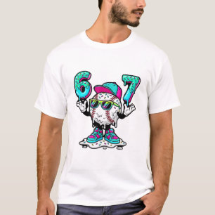 Lustiges 6 7 Baseball Eis Drip Meme T-Shirt
