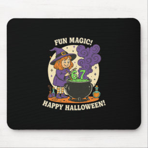 Lustiges 6 7 Halloween-Kostüm Hexe Niedlich Retro Mousepad