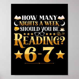 Lustiges 6-7 Lesememe-Zitat Lehrer Bibliothekar Bo Poster