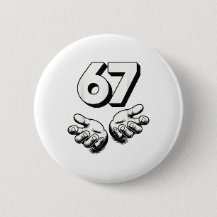 Lustiges 6 7 Meme Gen Alpha Gen Z Slang Sechs Sieb Button