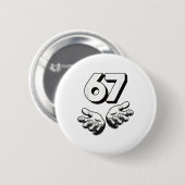 Lustiges 6 7 Meme Gen Alpha Gen Z Slang Sechs Sieb Button (Vorne & Hinten)