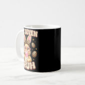 Lustiges 6 7 Meme sechs sieben Hase Leopard Bogen Kaffeetasse (Vorderseite Links)