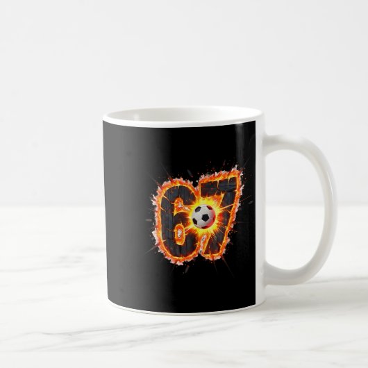 Lustiges 6 7 Sechs Sieben 67 Fußball Meme  Kaffeetasse (Rechts)