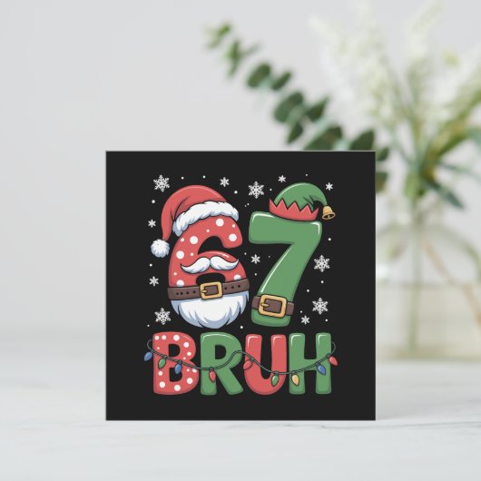 Lustiges 6 7 Sechs Sieben Bruh-Meme Weihnachten Sa (Stehend Vorderseite)