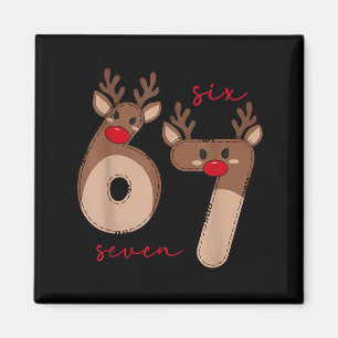 Lustiges 6 7 Sechs Sieben Meme Weihnachten Rentier Magnet