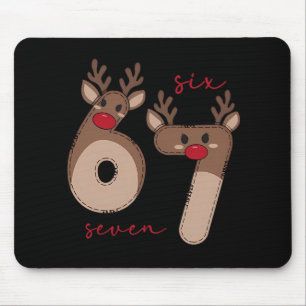 Lustiges 6 7 Sechs Sieben Meme Weihnachten Rentier Mousepad