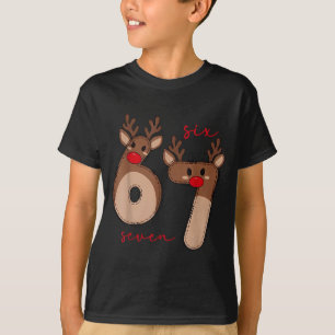 Lustiges 6 7 Sechs Sieben Meme Weihnachten Rentier T-Shirt