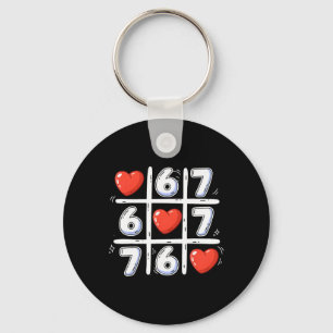 Lustiges 6 7 Tic Tac Toe Herz 67 Valentinsgruß Mem Schlüsselanhänger