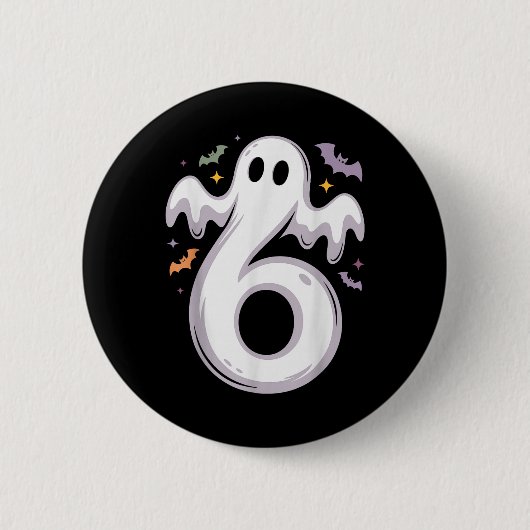 Lustiges 6-Geister-Meme-Halloween-Kostüm passendes Button (Vorderseite)