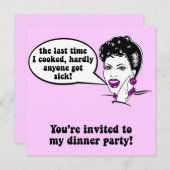 Lustiges Abendessen-Party Einladung (Vorne/Hinten)