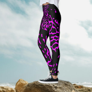 Lustiges abstraktes rosa Safari-Wildtier-Druckmust Leggings
