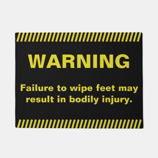Lustiges Abwischen-Fuß-Warnen Fußmatte (Vorderseite)