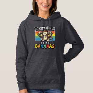 Lustiges Affen-Banane-Vintage-Stickerei-Shirt-Desi Hoodie
