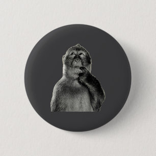 Lustiges Affen-Meme mit Retro-Odore-Humor-Kunststi Button