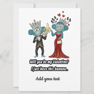 Lustiges Affen-Paar zum Valentinstag Feiertagskarte