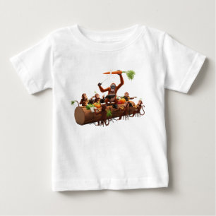 Lustiges Affenorchester mit Gemüseinstrumenten Baby T-shirt