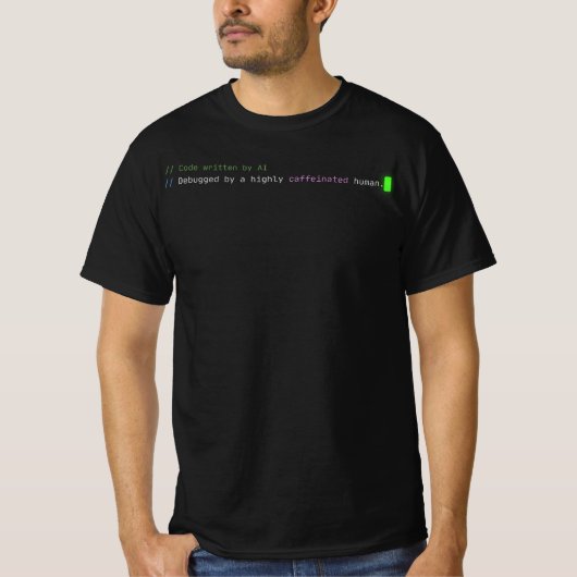 Lustiges AI-Code-Debugger-Hochcaffeiniertes-T-Shir T-Shirt (Vorderseite)