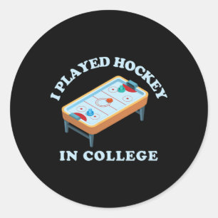 Lustiges Air-Hockey, ich spielte Hockey College Re Runder Aufkleber