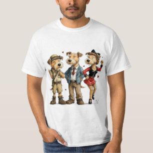 Lustiges Airedale-Terrier-Shirt Cute Trio Tee