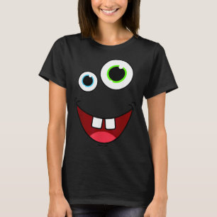 Lustiges Albernes Monster-Gesicht Gruppenkostüm Ge T-Shirt