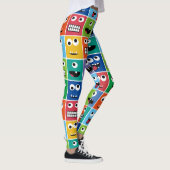 Lustiges albernes Monster-Muster-buntes Leggings (Rechts)