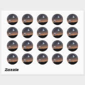 Lustiges Alien-Core-UFO-Design Runder Aufkleber (Blatt)
