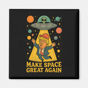 Lustiges Alien-Entführungs-Trump-Ufo-Weltraum-Humo Magnet