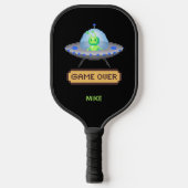 Lustiges Alien-Flug-UFO-Raumschiff Game Over Pickleball Schläger (Vorderseite)