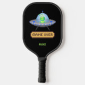 Lustiges Alien-Flug-UFO-Raumschiff Game Over Pickleball Schläger (Rückseite)