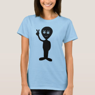 Lustiges Alien-Friedenszeichen-T-Shirt T-Shirt