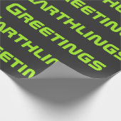 Lustiges Alien-Gruß-Verpackungspapier  Geschenkpapier (Ecke)