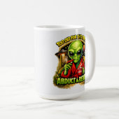 Lustiges Alien-Kaffee-Design, Zu alt dafür Kaffeetasse (VorderseiteRechts)