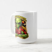 Lustiges Alien-Kaffee-Design, Zu alt dafür Kaffeetasse (Vorderseite Links)
