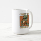 Lustiges Alien-Kaffeedesign Kaffeetasse (VorderseiteRechts)