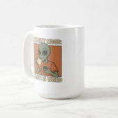 Lustiges Alien-Kaffeedesign Kaffeetasse (Vorderseite Links)