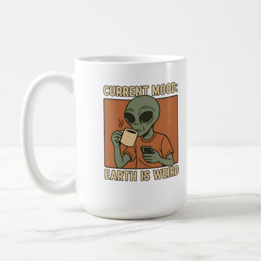 Lustiges Alien-Kaffeedesign Kaffeetasse (Links)