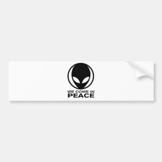 Lustiges alien kommen wir in Frieden Autoaufkleber