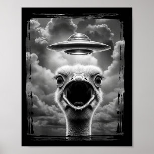 Lustiges Alien Truthahn UFO Selfie Thanksgiving Me Poster