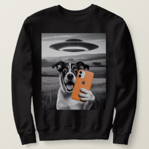 Lustiges Alien-UFO-Hund-Selfie - Coole Katze & Wel Sweatshirt