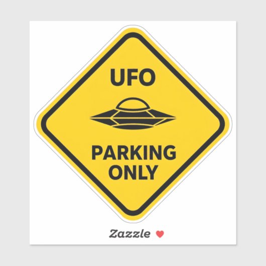 Lustiges Alien-UFO-Parkplatz-Schild Aufkleber (Blatt)